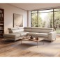 Canapé d'angle convertible en cuir italien luxe 5 places, Hombourg, coffre, beige, angle gauche Canapé d'angle convertible en cuir italien luxe 5 places, Hombourg, coffre, beige, angle gauche