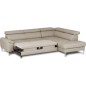 Canapé d'angle convertible en cuir italien luxe 5 places, Hombourg, coffre, beige, angle droit Canapé d'angle convertible en cuir italien luxe 5 places, Hombourg, coffre, beige, angle droit