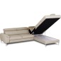 Canapé d'angle convertible en cuir italien luxe 5 places, Hombourg, coffre, beige, angle droit Canapé d'angle convertible en cuir italien luxe 5 places, Hombourg, coffre, beige, angle droit