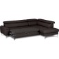 Canapé d'angle convertible en cuir italien luxe 5 places, Hombourg, coffre, chocolat, angle droit Canapé d'angle convertible en cuir italien luxe 5 places, Hombourg, coffre, chocolat, angle droit