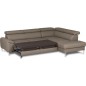 Canapé d'angle convertible en cuir italien luxe 5 places, Hombourg, coffre, taupe, angle droit Canapé d'angle convertible en cuir italien luxe 5 places, Hombourg, coffre, taupe, angle droit