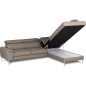 Canapé d'angle convertible en cuir italien luxe 5 places, Hombourg, coffre, taupe, angle droit Canapé d'angle convertible en cuir italien luxe 5 places, Hombourg, coffre, taupe, angle droit