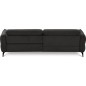 Canapé d'angle convertible en tissu luxe 5 places, MANCINI, coffre, noir, angle gauche