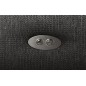 Canapé d'angle convertible en tissu luxe 5 places, MANCINI, coffre, noir, angle gauche
