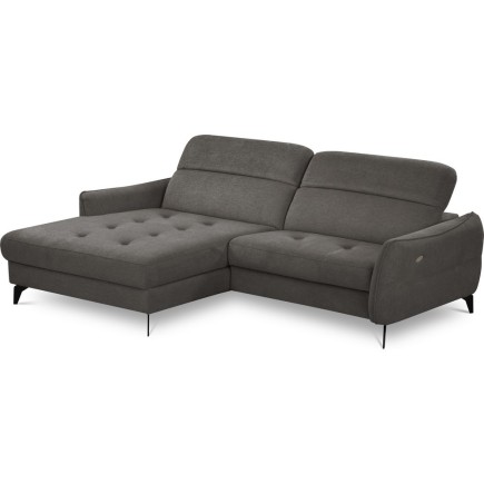 Canapé d'angle convertible en tissu luxe 5 places