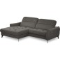 Canapé d'angle convertible en tissu luxe 5 places, MANCINI, coffre, gris foncé, angle gauche Canapé d'angle convertible en tissu luxe 5 places, MANCINI, coffre, gris foncé, angle gauche
