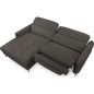 Canapé d'angle convertible en tissu luxe 5 places, MANCINI, coffre, gris foncé, angle gauche Canapé d'angle convertible en tissu luxe 5 places, MANCINI, coffre, gris foncé, angle gauche