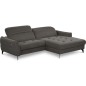 Canapé d'angle convertible en tissu luxe 5 places, MANCINI, coffre, gris foncé, angle droit Canapé d'angle convertible en tissu luxe 5 places, MANCINI, coffre, gris foncé, angle droit