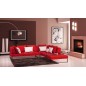 Canapé d'angle en cuir italien 6/7 places ELENA, rouge, angle droit Canapé d'angle en cuir italien 6/7 places ELENA, rouge, angle droit