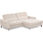 Canapé d'angle convertible en tissu luxe 5 places, MANCINI, coffre, beige, angle droit