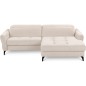 Canapé d'angle convertible en tissu luxe 5 places, MANCINI, coffre, beige, angle droit