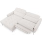 Canapé d'angle convertible en tissu luxe 5 places, MANCINI, coffre, blanc cassé, angle gauche Canapé d'angle convertible en tissu luxe 5 places, MANCINI, coffre, blanc cassé, angle gauche