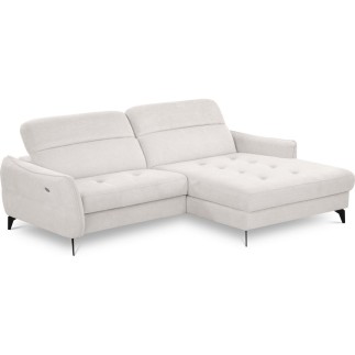 Canapé d'angle convertible en tissu luxe 5 places