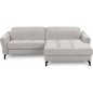 Canapé d'angle convertible en tissu luxe 5 places, MANCINI, coffre, gris, angle droit
