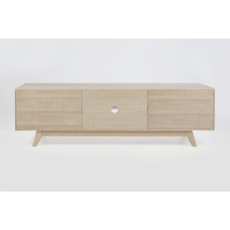 Meuble TV design scandinave en bois massif finition chêne, MARINI