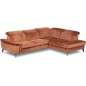 Canapé d'angle convertible en velours luxe - 5 places, SIENNA, brique, angle droit Canapé d'angle convertible en velours luxe - 5 places, SIENNA, brique, angle droit