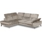 Canapé d'angle convertible en velours luxe - 5 places, SIENNA, taupe, angle gauche