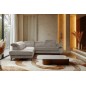 Canapé d'angle convertible en velours luxe - 5 places, SIENNA, taupe, angle gauche