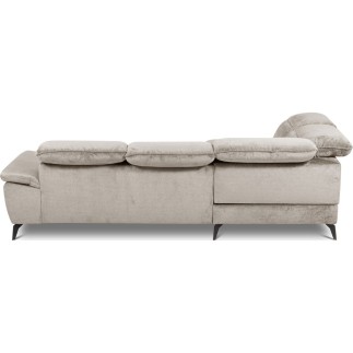 Canapé d'angle convertible en velours luxe - 5 places, SIENNA, taupe, angle gauche