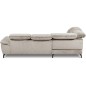 Canapé d'angle convertible en velours luxe - 5 places, SIENNA, taupe, angle gauche