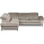 Canapé d'angle convertible en velours luxe - 5 places, SIENNA, taupe, angle gauche