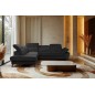 Canapé d'angle convertible en velours luxe - 5 places, SIENNA, noir, angle gauche Canapé d'angle convertible en velours luxe - 5 places, SIENNA, noir, angle gauche