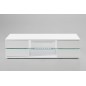 Meuble TV design, en bois laqué blanc, SUOMI Meuble TV design, en bois laqué blanc, SUOMI
