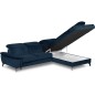 Canapé d'angle convertible en velours luxe - 5 places, SIENNA, bleu foncé, angle droit Canapé d'angle convertible en velours luxe - 5 places, SIENNA, bleu foncé, angle droit
