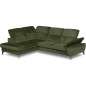 Canapé d'angle convertible en velours luxe - 5 places, SIENNA, vert foncé, angle gauche Canapé d'angle convertible en velours luxe - 5 places, SIENNA, vert foncé, angle gauche