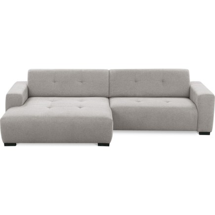 Canapé d'angle profondeur réglable fasano velours luxe gris clair 5 places, angle gauche (vu de face) - Mobilier Privé