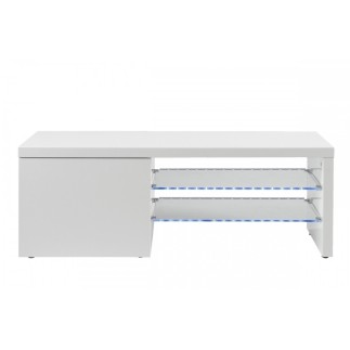 Meuble TV design blanc laqué brillant PERLA