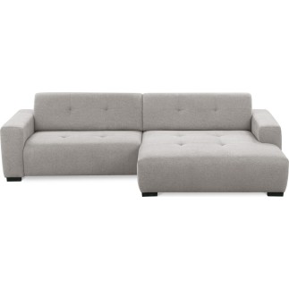 Canapé d'angle profondeur réglable fasano velours luxe gris clair 5 places, angle gauche (vu de face) - Mobilier Privé