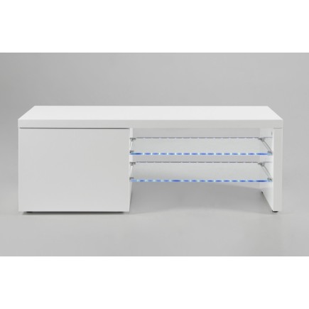 Meuble TV design blanc laqué brillant PERLA