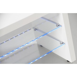 Meuble TV design blanc laqué brillant PERLA