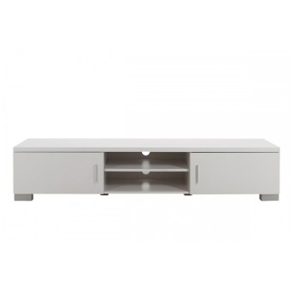 Meuble TV design, en bois laqué blanc, RAXON