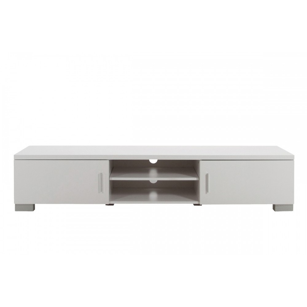Meuble TV design, en bois laqué blanc, RAXON Meuble TV design, en bois laqué blanc, RAXON