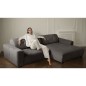Canapé d'angle profondeur réglable AUSTINI tissu de qualité gris foncé 4 places, angle droit (vu de face) Canapé d'angle profondeur réglable AUSTINI tissu de qualité gris foncé 4 places, angle droit (vu de face)