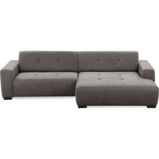 Canapé d'angle profondeur réglable fasano velours luxe gris clair 5 places, angle gauche (vu de face) - Mobilier Privé