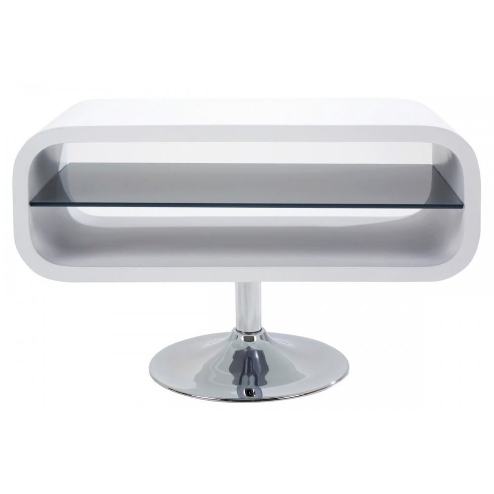 Meuble TV design, en bois laqué blanc Meuble TV design, en bois laqué blanc