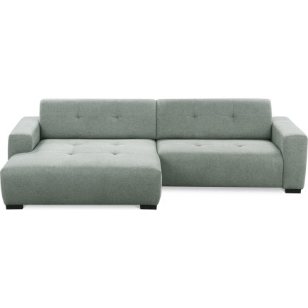 Canapé d'angle profondeur réglable fasano velours luxe gris clair 5 places, angle gauche (vu de face) - Mobilier Privé