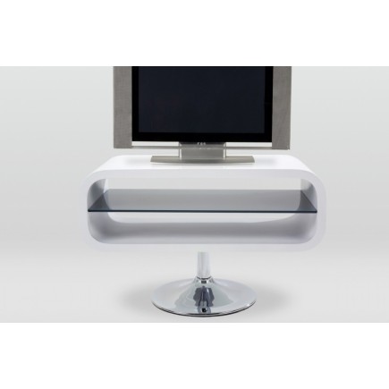 Meuble TV design, en bois laqué blanc