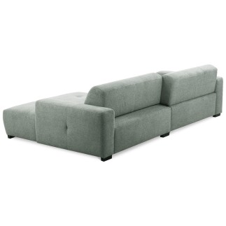 Canapé d'angle profondeur réglable fasano velours luxe gris clair 5 places, angle gauche (vu de face) - Mobilier Privé
