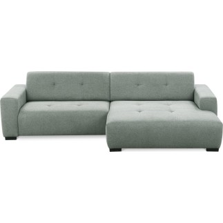 Canapé d'angle profondeur réglable fasano velours luxe gris clair 5 places, angle gauche (vu de face) - Mobilier Privé