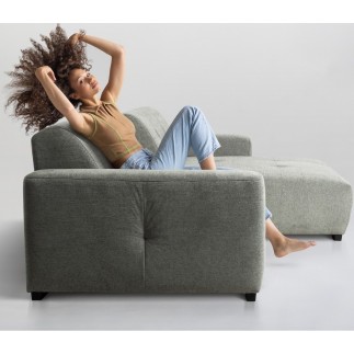 Canapé d'angle profondeur réglable fasano velours luxe gris clair 5 places, angle gauche (vu de face) - Mobilier Privé