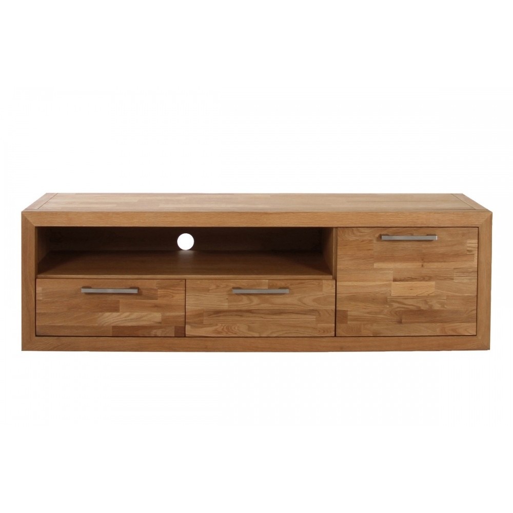 Meuble TV contemporain en bois massif, WELSON Meuble TV contemporain en bois massif, WELSON