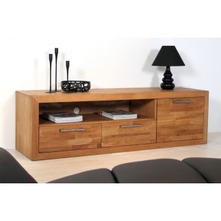 Meuble TV contemporain en bois massif, WELSON