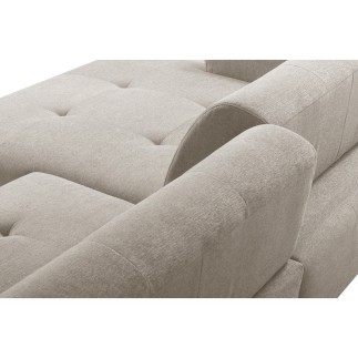 Canapé d'angle profondeur réglable fasano velours luxe gris clair 5 places, angle gauche (vu de face) - Mobilier Privé
