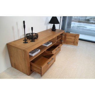 Meuble TV contemporain en bois massif, WELSON