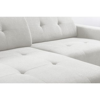 Canapé d'angle profondeur réglable fasano velours luxe gris clair 5 places, angle gauche (vu de face) - Mobilier Privé