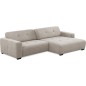 Canapé d'angle profondeur réglable AUSTINI tissu de qualité beige 4 places, angle droit (vu de face)